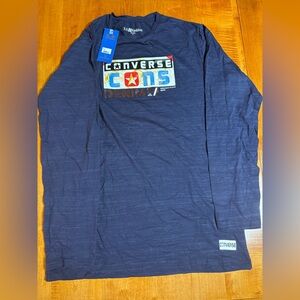 Converse Men's Navy Graphic Long Sleeve Shirt